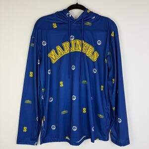 Seattle Mariners Stadium Exclusive Logo MLB Kingdome Blue Hoodie Shirt Medium